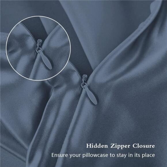 Ash Blue Silk Pillowcase Mulberry‎ Silk Pillow Cases Cover Standard Size - Picture 3 of 6